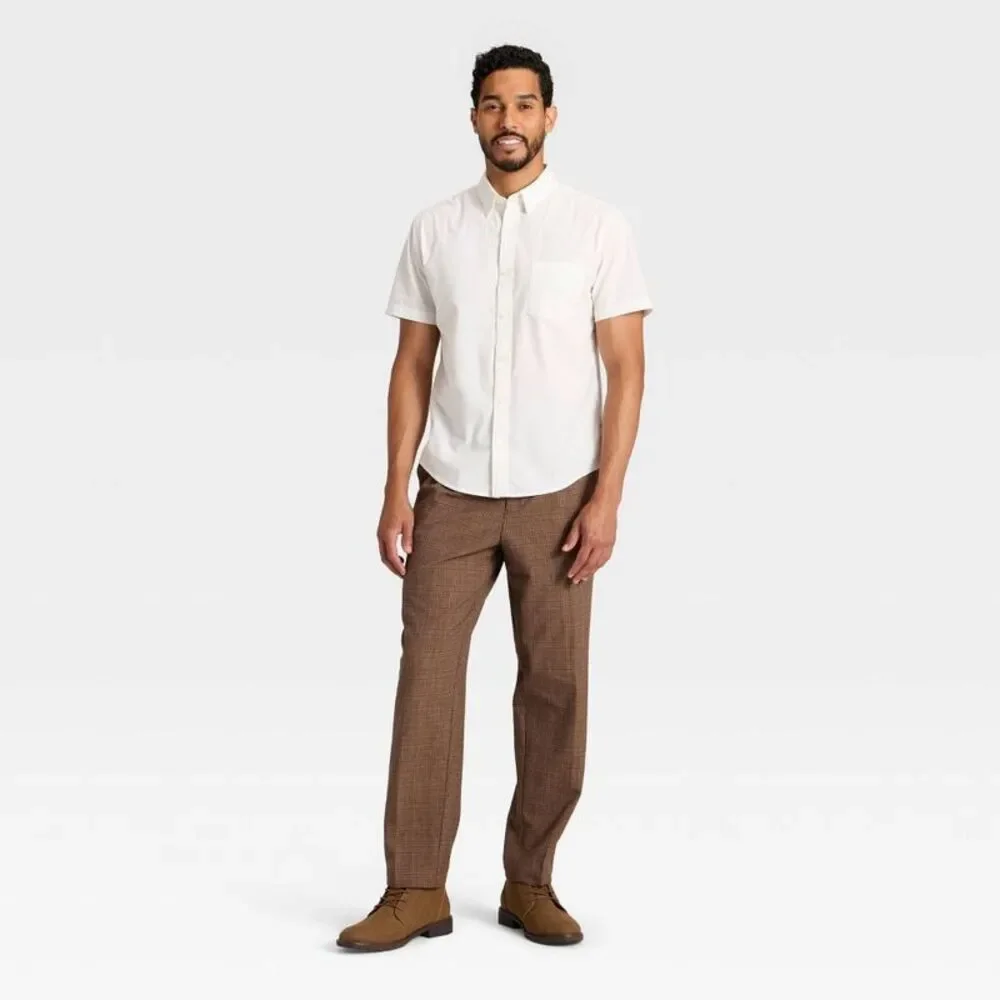 Men's Pull-On Pleated Trousers - Goodfellow & Co Brown XXL